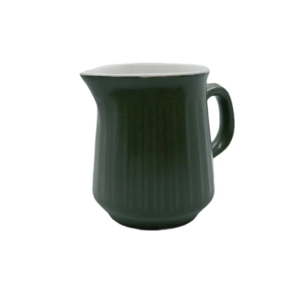 Casual Ceram Stoneware Creamer, Olive Green - Picture 1 of 4